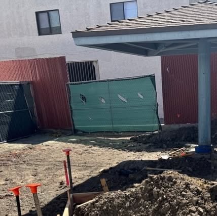 Rebar dowels set in a footing at the Cabrillo Early Education campus.